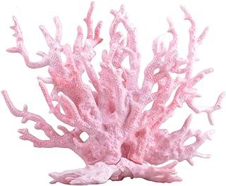 Mallofusa Aquarium Plant Ornament Decor Plastic Coral Reef Fish Tank Decoration Pink