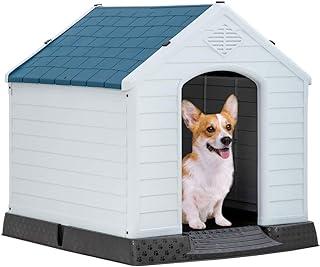 BestPet Large Dog House Insulated Kennel Durable Plastic Pet Crate Indoor Outdoor Weather & Water Resistant