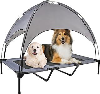 OLSAGO Elevated Dog Bed with Canopy, Portable Raised Pet Cot for Camping or Beach