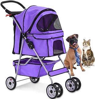 Folding Carrier with Cup Holders and Removable Liner for Small-Medium Dog, Cat
