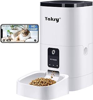 Yakry C2 Automatic Cat Feeder,Timer Voice and Video Recording HD 1080P Camera Night Vision