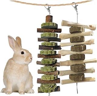 kathson Bunny Chew toys for teeth, Chinchilla Apple Wood Bamboo Sticks Rabbit