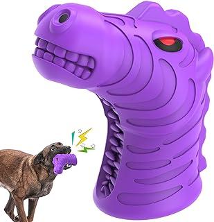 Toughest Natural Rubber-Dog Chew Toy with Teeth Cleaning(Purple)