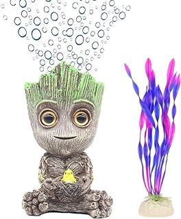 Ulifery Baby Tree Groot Fish Tank Decorations with Bubbler Toy Air Ornament Figurines