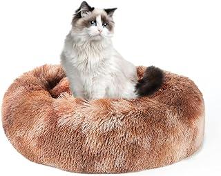 Vanansa Calming Dog Bed Fluffy Cat bed plush round pet beds for cats and small medium dogs