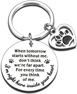 Pet Memorial Gifts When Tomorrow starts Without Me Dog Cat Remembrance Keychain