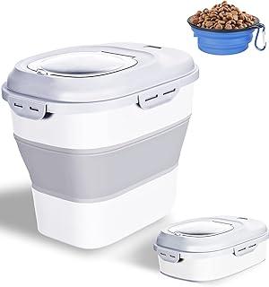 Dog Food Storage Container Pet Cereal Cat with Lids Locking Bowl Plastic Airtight Large Flour Sugar Kitchen Rice leakproof Pantry