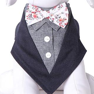 Tail Trends Crockett Flower Bow Tie Formal Dog T-Shirt Bandana (L)