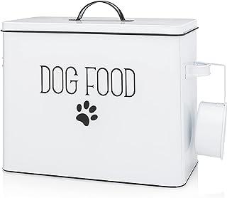 White Pet Food Storage Container Plus Dog Scoop