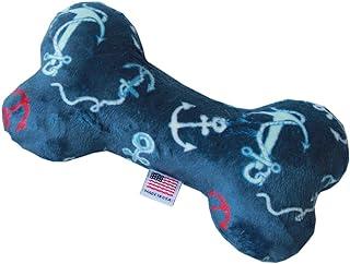 Mirage Pet Product 6″ Plush Bone Dog Toy Blue Anchors