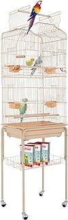 HCY Bird Cage – 64 inch Open Top Standing Parrot Canary Parakeet with Rolling Stand