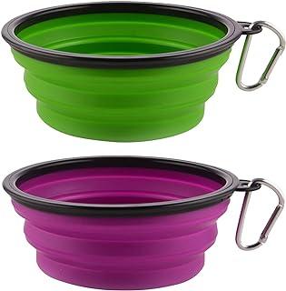 Large Collapsible Dog Bowl with Carabiner Clip