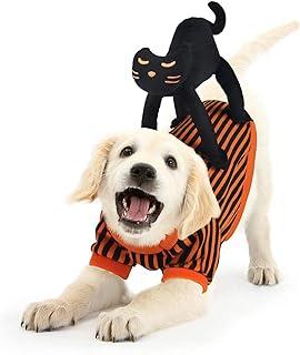 Idepet Dog Costume Halloween Funny Pet Suit with Black Cat Cute Puppy Clothes