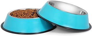 KASBAH Non-Toxic 2 Pack Pet Bowls with Rubber Base
