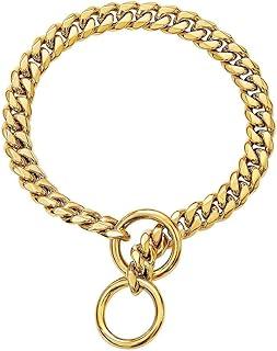 Gold Chain Cuban Link Dog Choke Necklace Collar for Small Medium Large dog