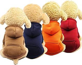 Yikeyo 4 Pack Dog Fall Clothes dog Hoodie Blank Puppy Sweaters