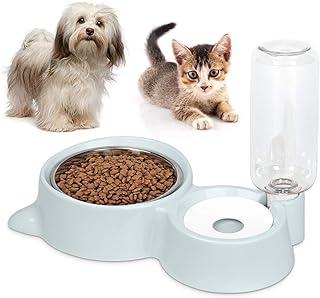 Dog Cat Bowls Food and Water Dispenser Set, Durable Stainless Feeder