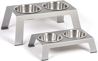 PetFusion Elevated Dog Bowls in Premium Anodized Aluminum Stand