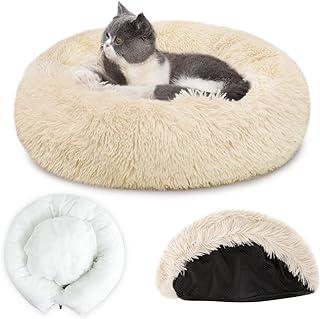 SlowTon Calming Dog Bed for Small Canines Cats, Donut Cuddler Cozy Warm Anti-Anxiety Pet Cushion Mat