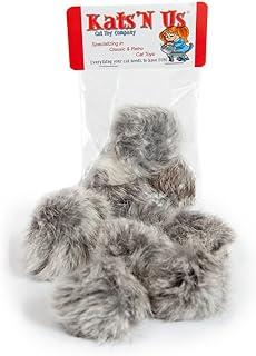 Real Rabbit Fur Pom POM Cat Toy 5 Pak