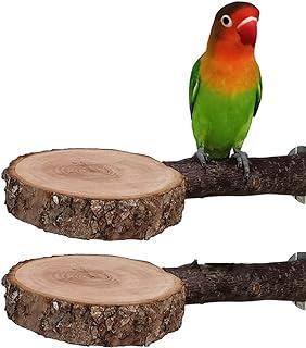 Bird Perch Stand, Wood Parrot Platform for Cage