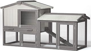 Tangkula Large Chicken Coop with Ventilation Door, Removable Tray & Ramp