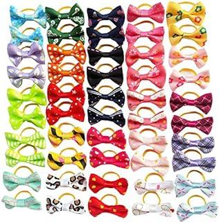 Chenkou Craft Dog Cat Hair Bows with Rubber Band