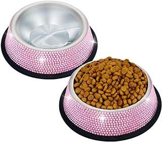 Rhinestone Cat Bowl Stainless Steel for Small Pets