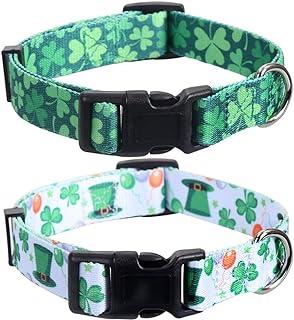 St.Patrick’s Day Dog Collar Adjustable Four Leaf Clover Large