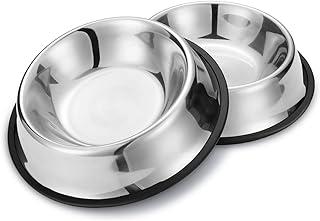 Rxyia Dog Bowl Stainless Steel with Rubber Base
