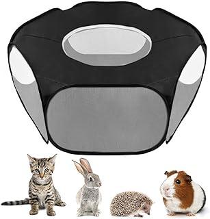 SlowTon Small Animal Playpen Cat Pen Waterproof Indoor Guinea Pig Cage with Zipper Top Cover