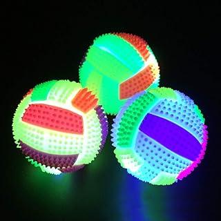 Bluelans Flashing Football Shape LED Light Sound Bouncy Ball Funny Kids Pet Dog Toy