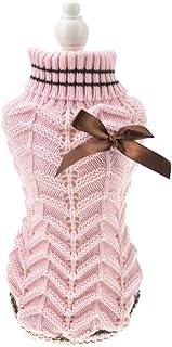 MuYaoPet Pink Small Dog Sweaters Winter warm dog shirts for Dachshund Bulldog Corgi