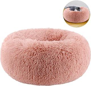 TINTON LIFE Luxury Faux Fur Cat Bed for Small Dogs Round Cuddler Oval Plush Cozy Self-Warming