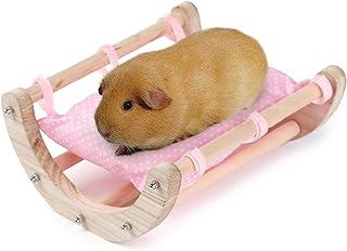 Guinea Pig Hammock Ferret Hanging Wood Bed Accessories for Small Animals