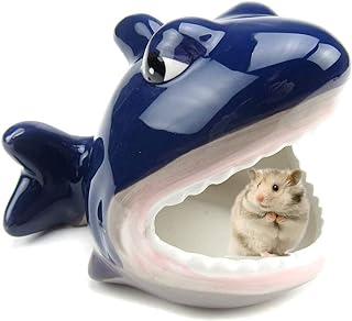 gutongyuan Hamster House Ceramic Shark Shape Small Pet Hideout Nest