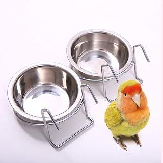 QBLEEV Birdcage Food Dish Coop Cups with Wire Hook