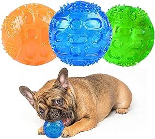 Vivnoon Dog Squeaky Chew Balls Rubber Pet Toy