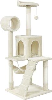 Topeakmart 51in Height Cat Tree Condo Multi-Level CAT Towers House Furniture with Hammock and Scratching Post