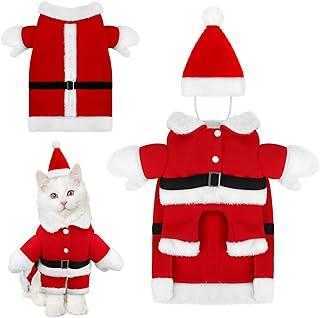 Pedgot Pet Christmas Santa Claus Suit Costume Puppy Jumpsuit Winter Apparel