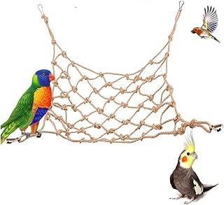 Tfwadmx Natural Bird Rope Net, Large Size – 24″X24′ ” Parrot Swing Hammy