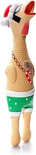 Pet Squawkers Holiday Earl Latex Rubber Chicken Interactive Dog Toy