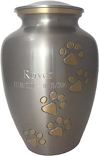 Pawsitive Reflections Custom Pet Urn, Pewter/Gold