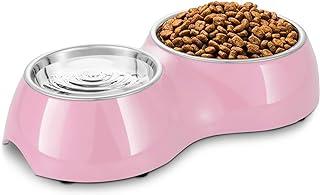 Flexzion Double Stainless Steel Food and Water Bowls