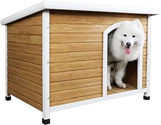 Petsfit Wooden Dog House Medium to Large, Yellow and White