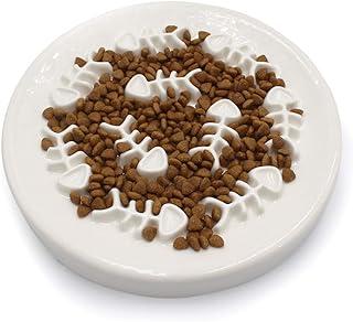 Slow Feeder Cat Bowl with Fish Bone Design