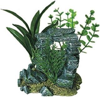 Rock Arch with Plants Aquarium Ornament, Small