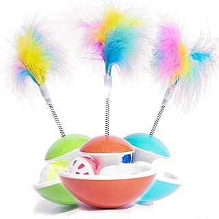Cat Tumbler Plastic Toy with Ball,Feather &Catnip