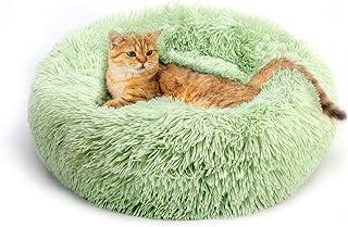 Allnewo Detachable Original Calming Donut Cat and Dog Bed 20′” Luxury Shag Long Fur Cuddler