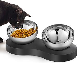 Elevated cat bowls, Cat Food and Water Bowl 20Tilted Raised Stainless Steel